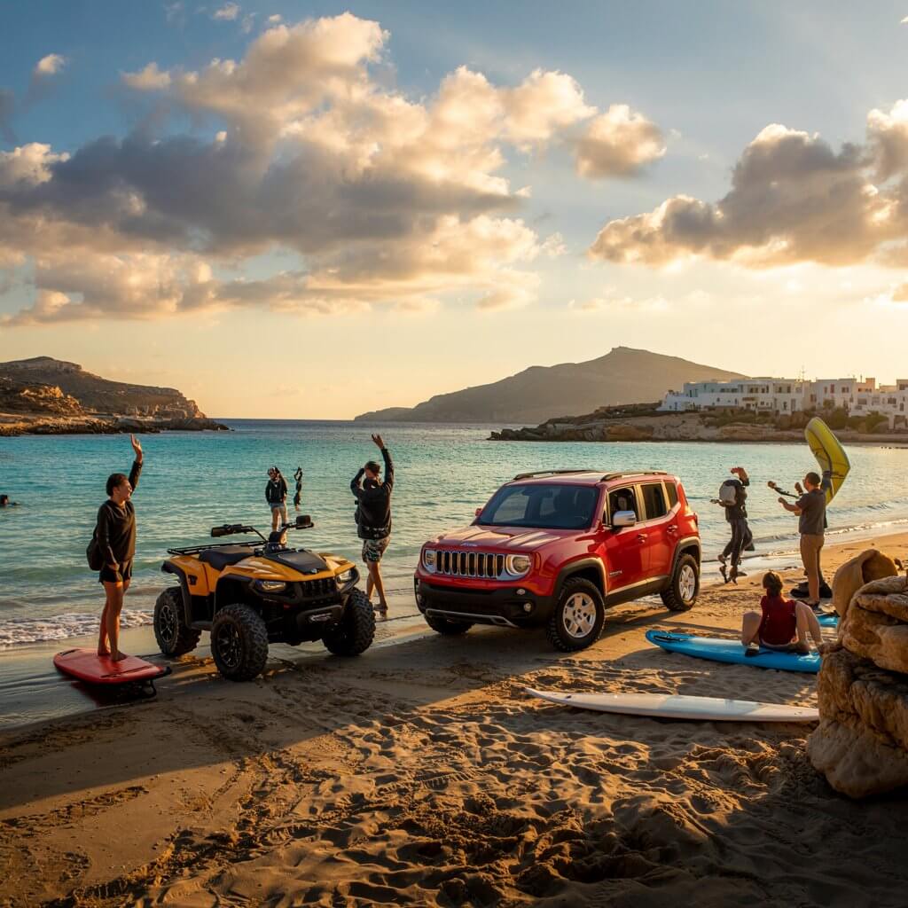 ATV and Jeep by the beach in Paros – CRS Group fleet